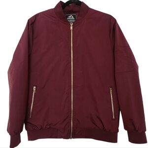 Outdoor Jacket Men's Medium Bomber Maroon Red MA-1 Flight Jacket Warm Coat